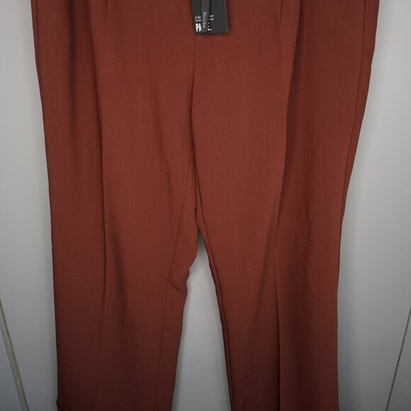 Paige Aracelli Pleated Cuff Hem Trouser Pants in Mahogany size 12P NWT - Picture 4 of 16